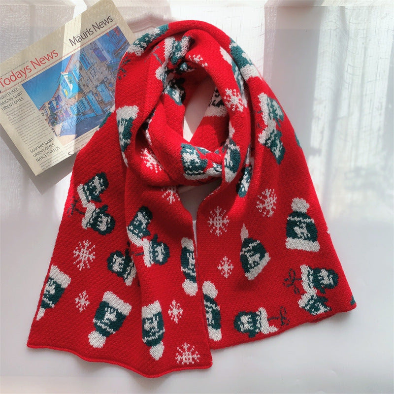 Patchwork Knit Christmas Scarf - fashionupstore1