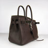 Hermes Birkin 30cm Togo Leather Handbags Dark Coffee Silver - fashionupstore1