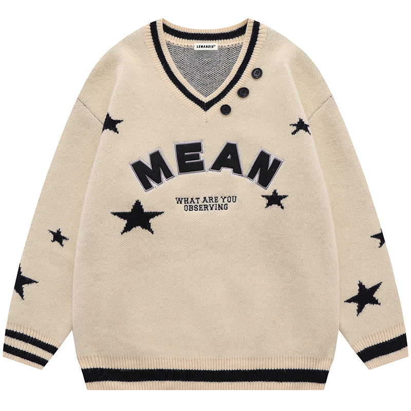 1984® Varsity V Neck Sweater Star - 1984brand