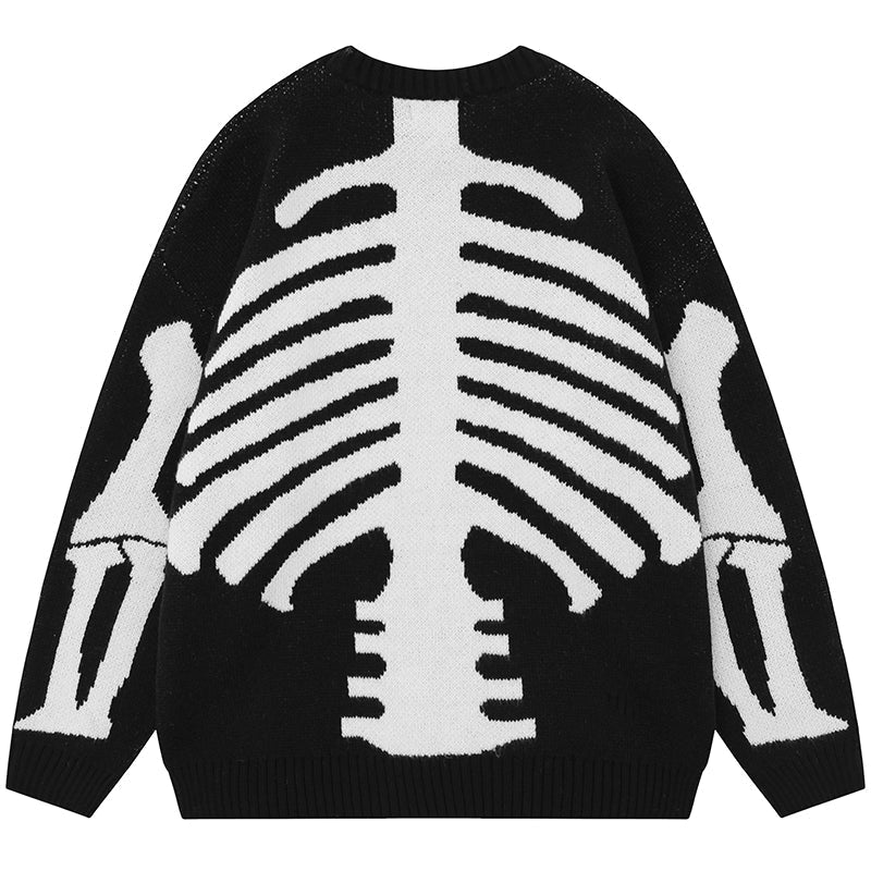 1984® Knitted Skeleton Sweater with Heart - fashionupstore1