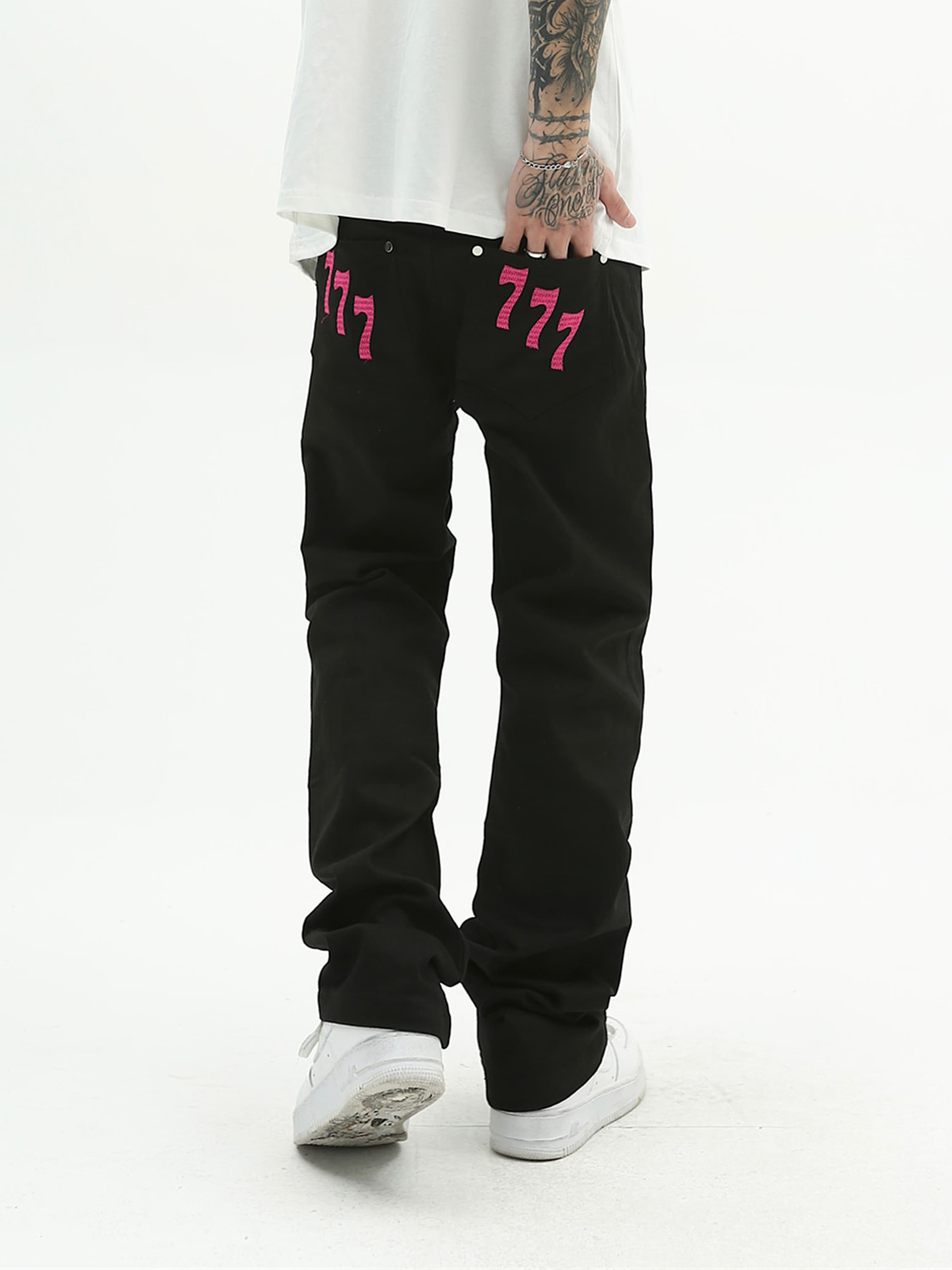 Fashionup American High Street Digital Embroidered Jeans - fashionupstore1