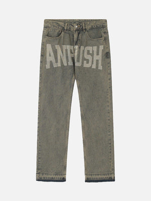 1984 American Vintage Letter Print Jeans - 1722 - fashionupstore1