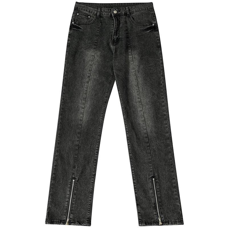 1984 Washed Jeans Zip Cuffs - fashionupstore1