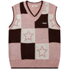 1984® Retro Plaid Knit Vest with Star - fashionupstore1