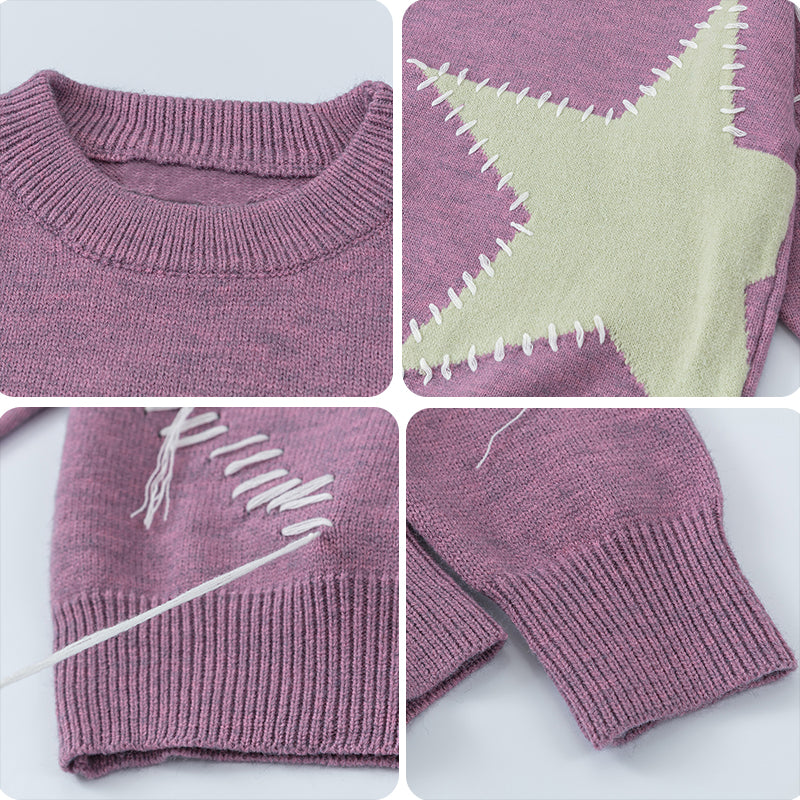 1984® Retro Star Sweater with Tassels - fashionupstore1