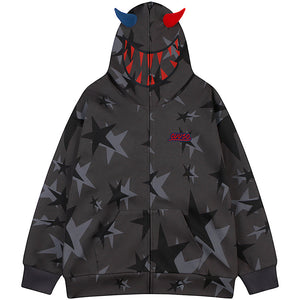 1984® Full Zip Star Hoodie with Devil Horn - 1984brand