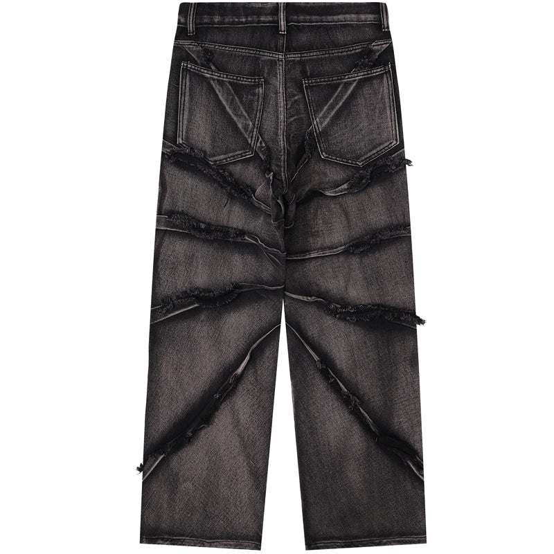 1984® Distressed Wide Leg Jeans Spider Web - 1984brand