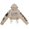 1984® Women Cut Out Shoulder Cropped Hoodie - 1984brand