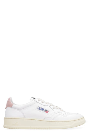 WHITE/PINK LEATHER MEDALIST SNEAKERS - fashionupstore1