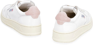 WHITE/PINK LEATHER MEDALIST SNEAKERS - fashionupstore1