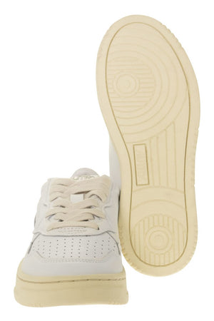 WHITE/PINK LEATHER MEDALIST SNEAKERS - fashionupstore1