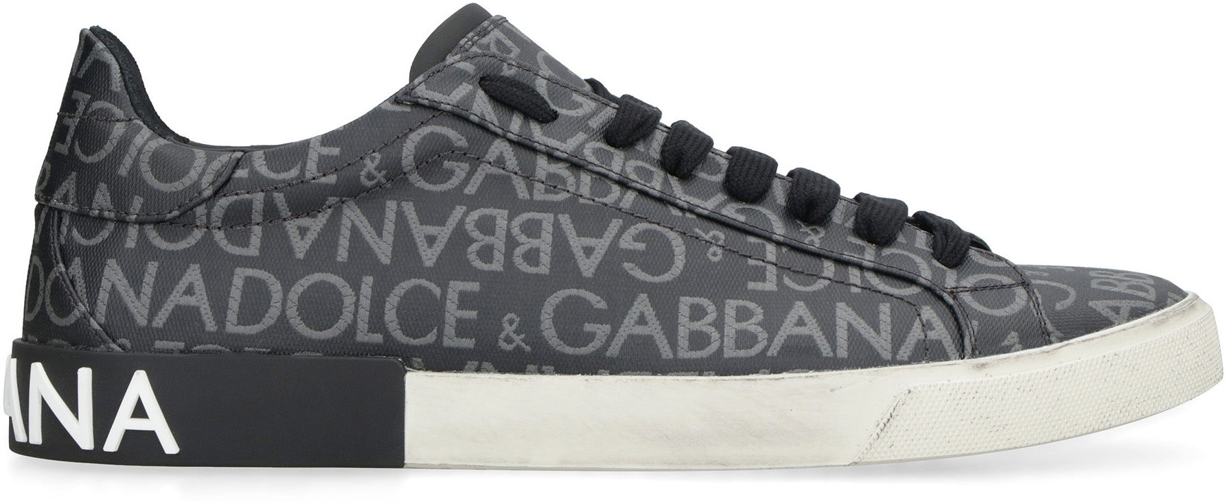 PORTOFINO LEATHER AND FABRIC LOW-TOP SNEAKERS - fashionupstore1