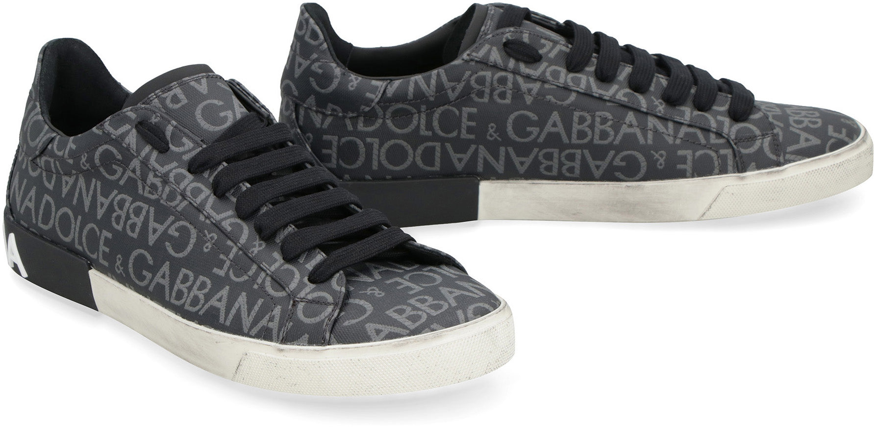 PORTOFINO LEATHER AND FABRIC LOW-TOP SNEAKERS - fashionupstore1