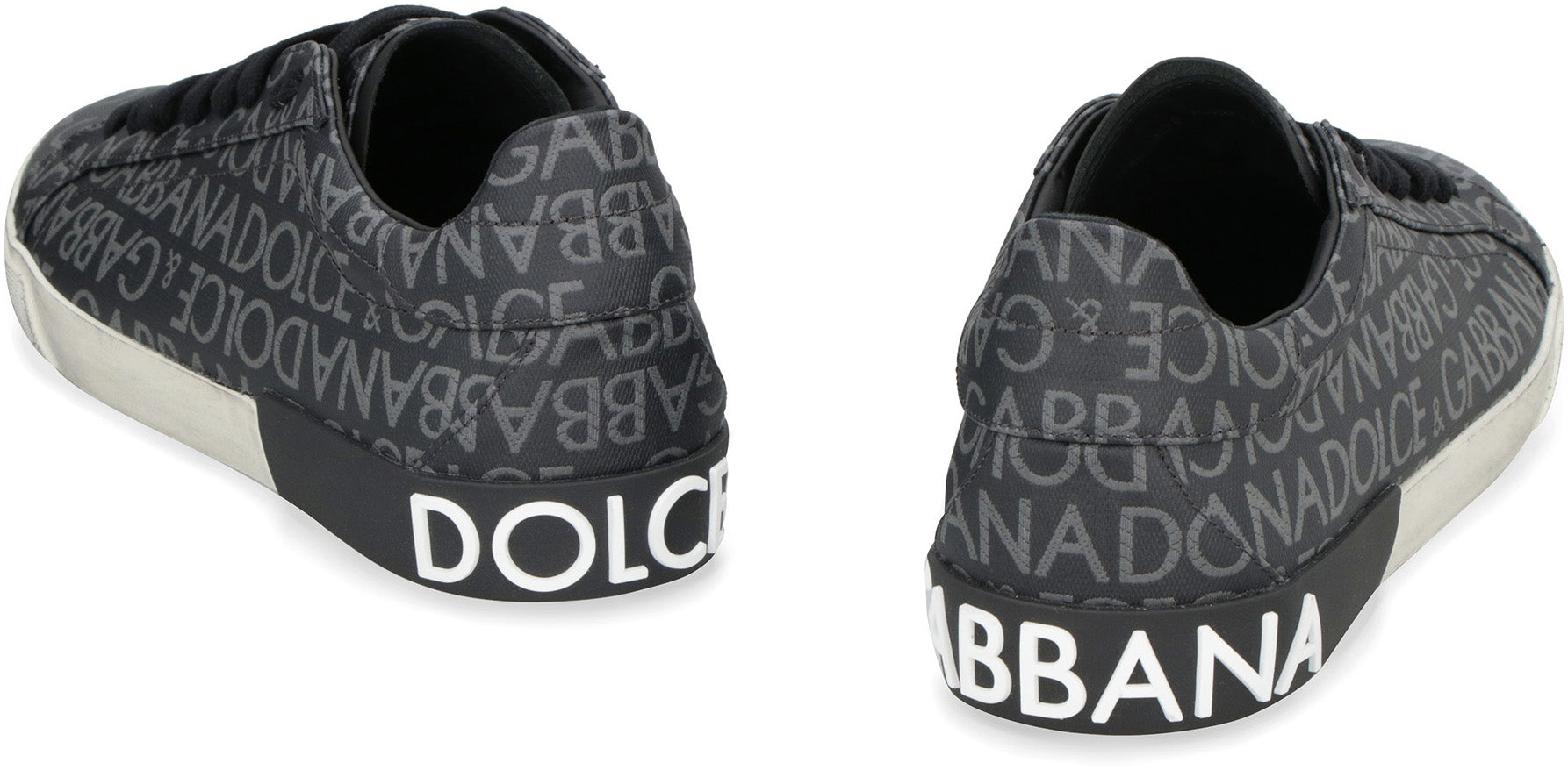 PORTOFINO LEATHER AND FABRIC LOW-TOP SNEAKERS - fashionupstore1