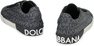 PORTOFINO LEATHER AND FABRIC LOW-TOP SNEAKERS - fashionupstore1