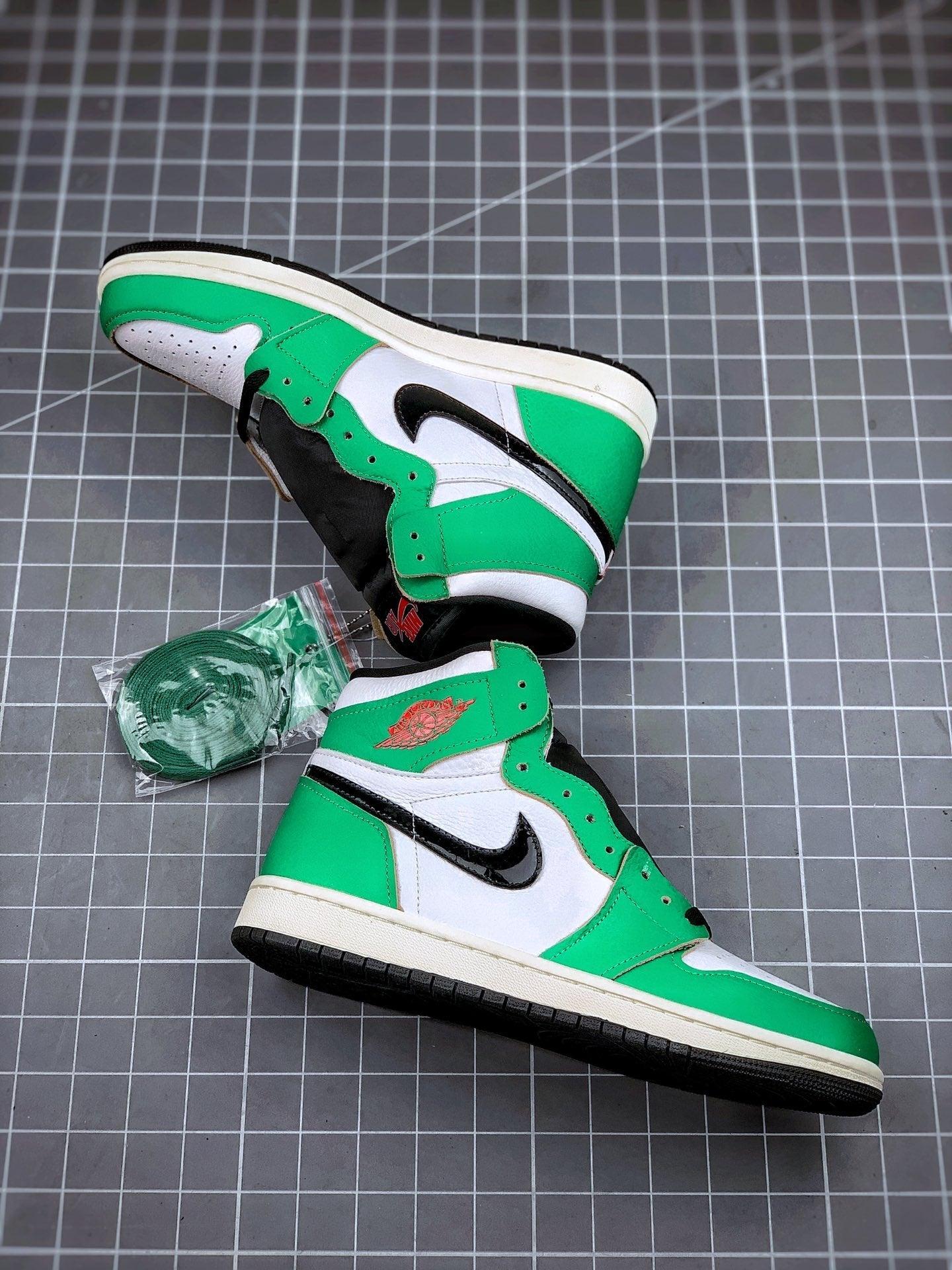 Custom Air Jordan 1 High OG Lucky Green DB4612-300 sneakerlandnet