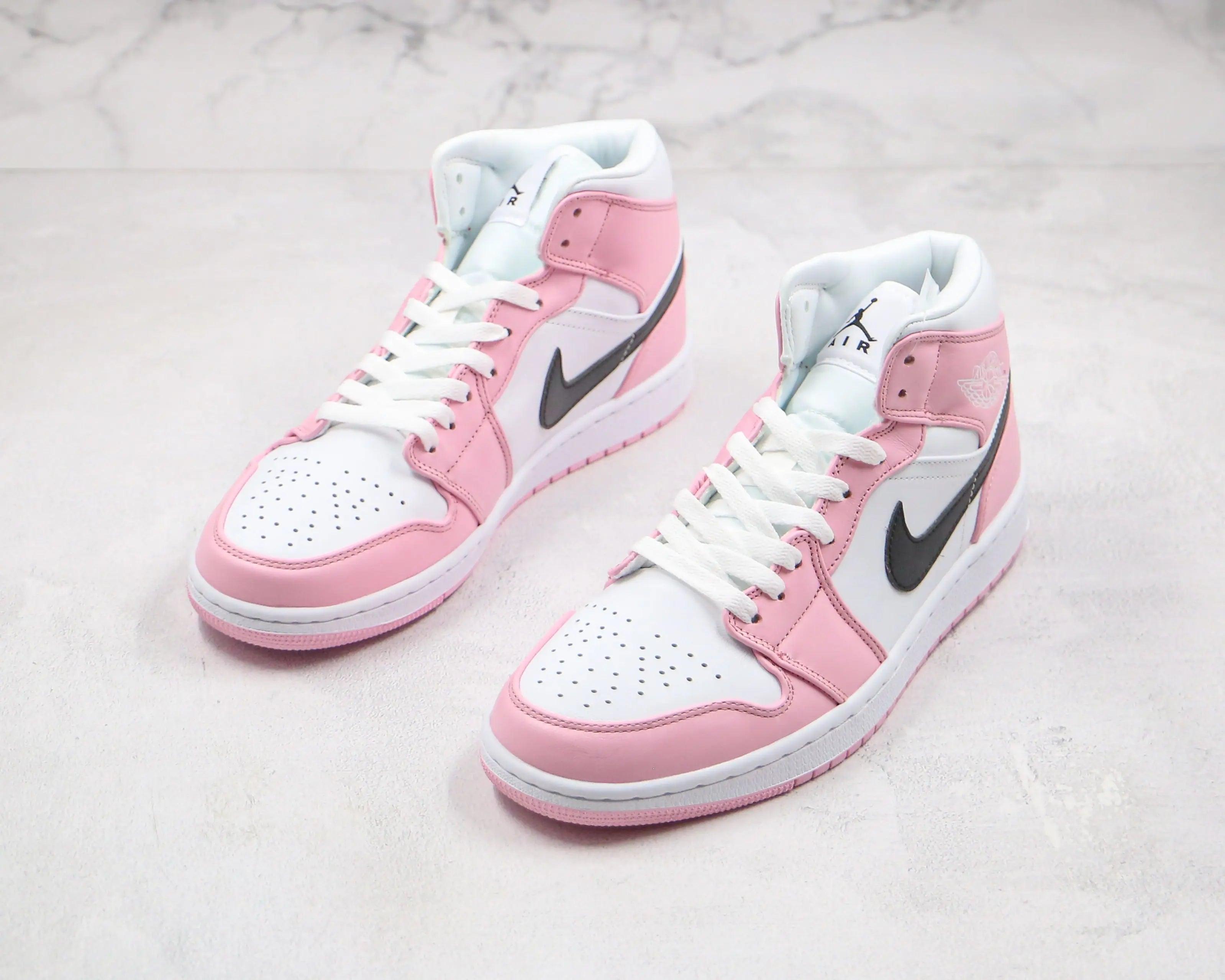 Custom Air Jordan 1 Pink Mid High Q - fashionupstore1