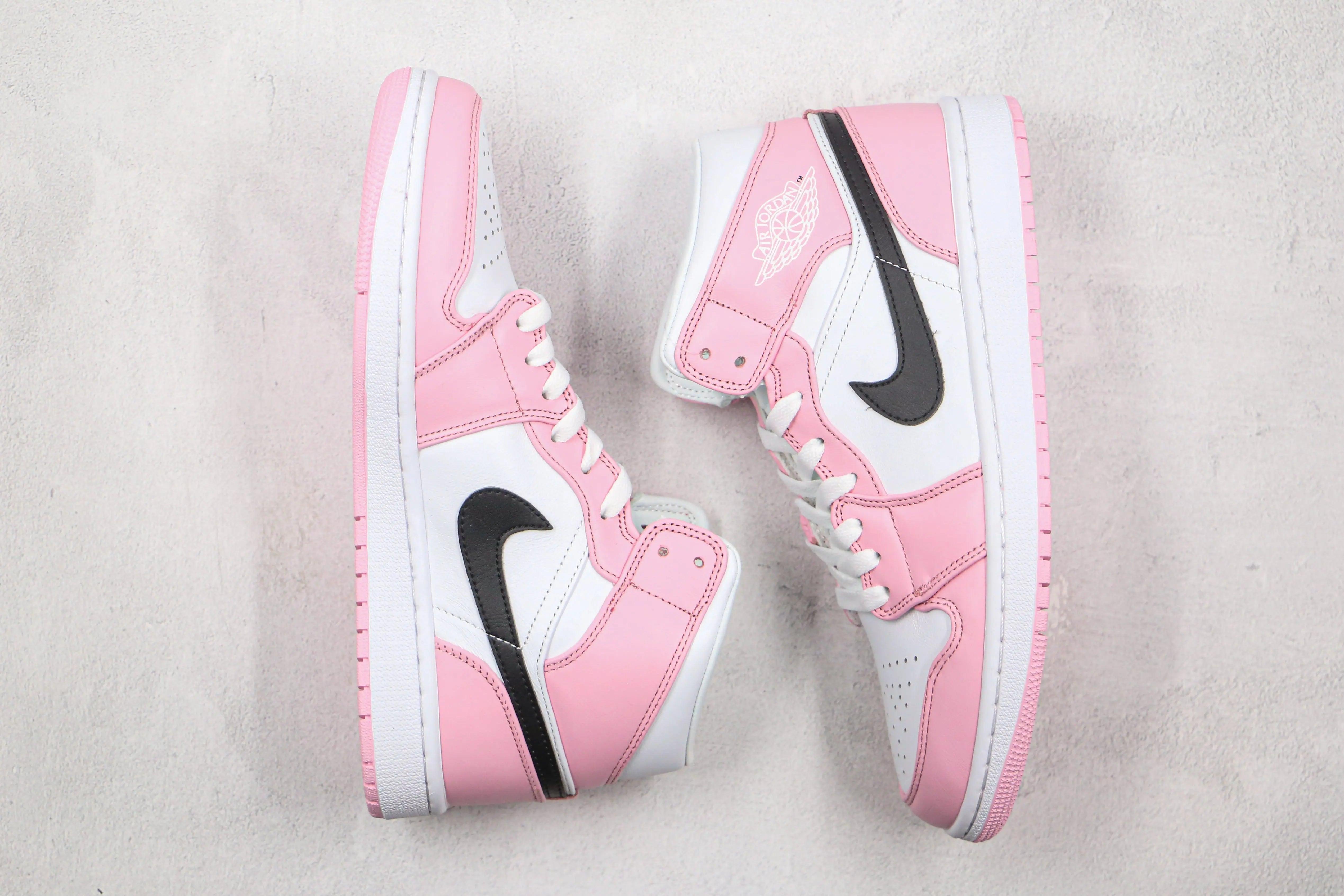 Custom Air Jordan 1 Pink Mid High Q - fashionupstore1