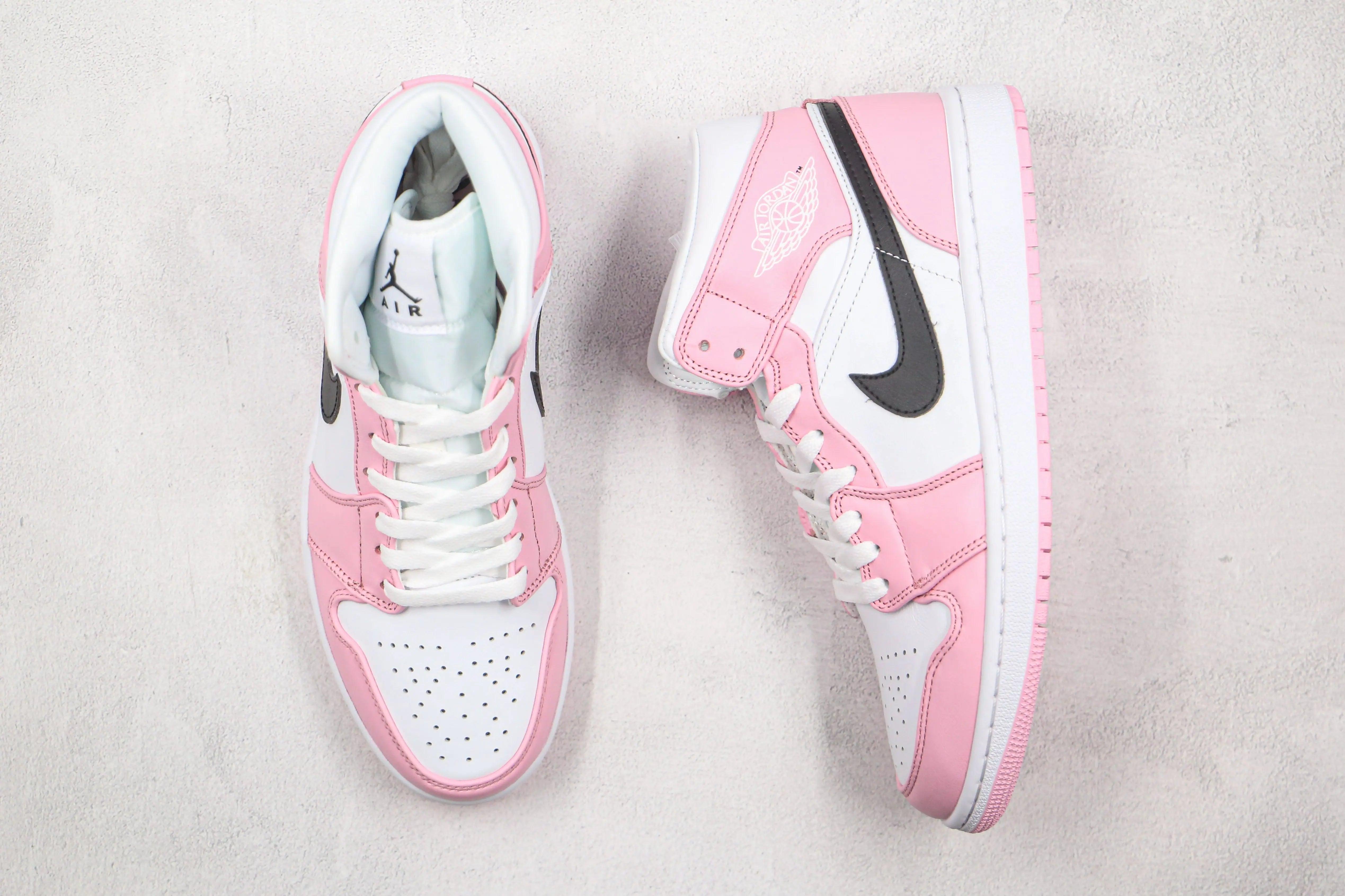 Custom Air Jordan 1 Pink Mid High Q luxurysteps