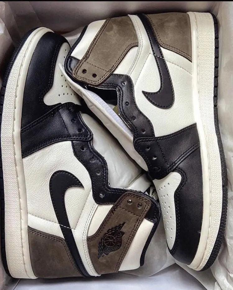 Custom Jordan 1  Retro High Dark Mocha High Q ( Customs And Box ), Jordan 1 Sneakers Active luxurysteps