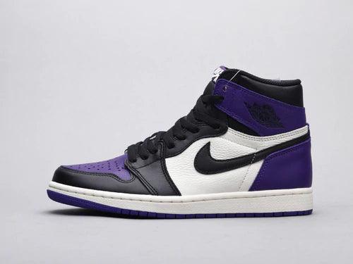 Custom - Jordan 1 High Q AJ1 Purple Toe UNISEX ( Customs And Box ), Jordan 1 Sneakers FREE SHIPPING sneakerlandnet