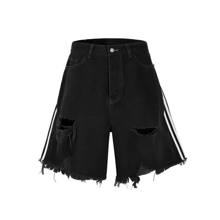 Distressed Baggy Track Shorts - fashionupstore1