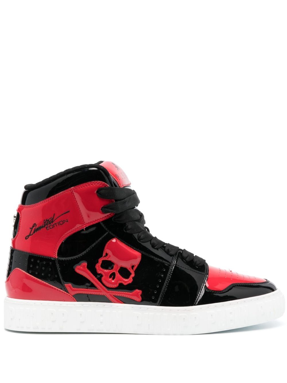 PHILIPP PLEIN SKULL & BONES HIGH-TOP SNEAKERS - fashionupstore1