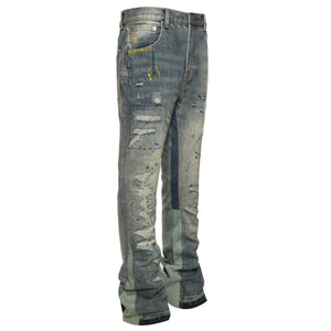 Flare Denim - Destroyed Indigo - fashionupstore1