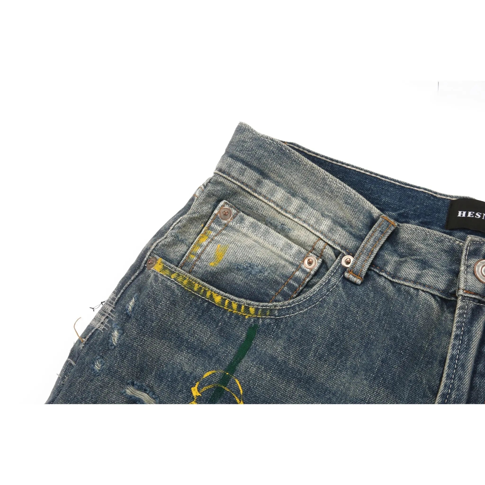 Flare Denim - Destroyed Indigo - fashionupstore1