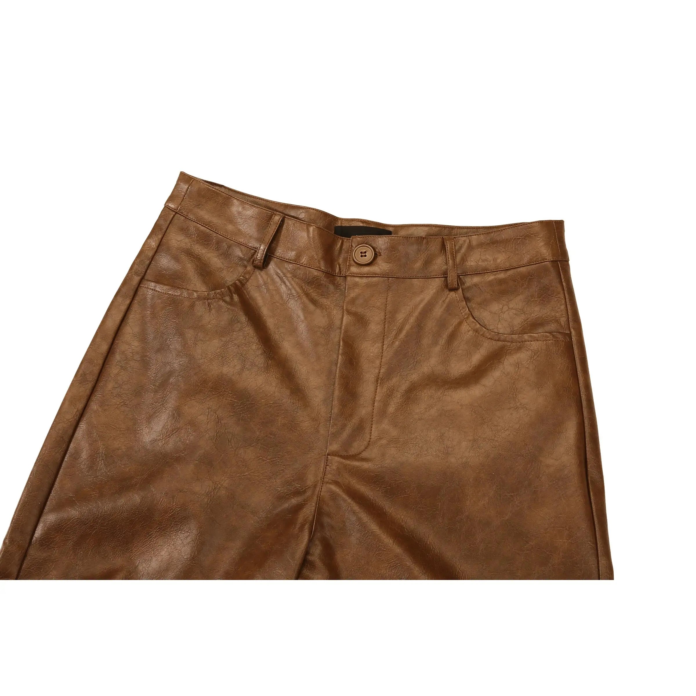 Flare Denim - Leather Brown - fashionupstore1