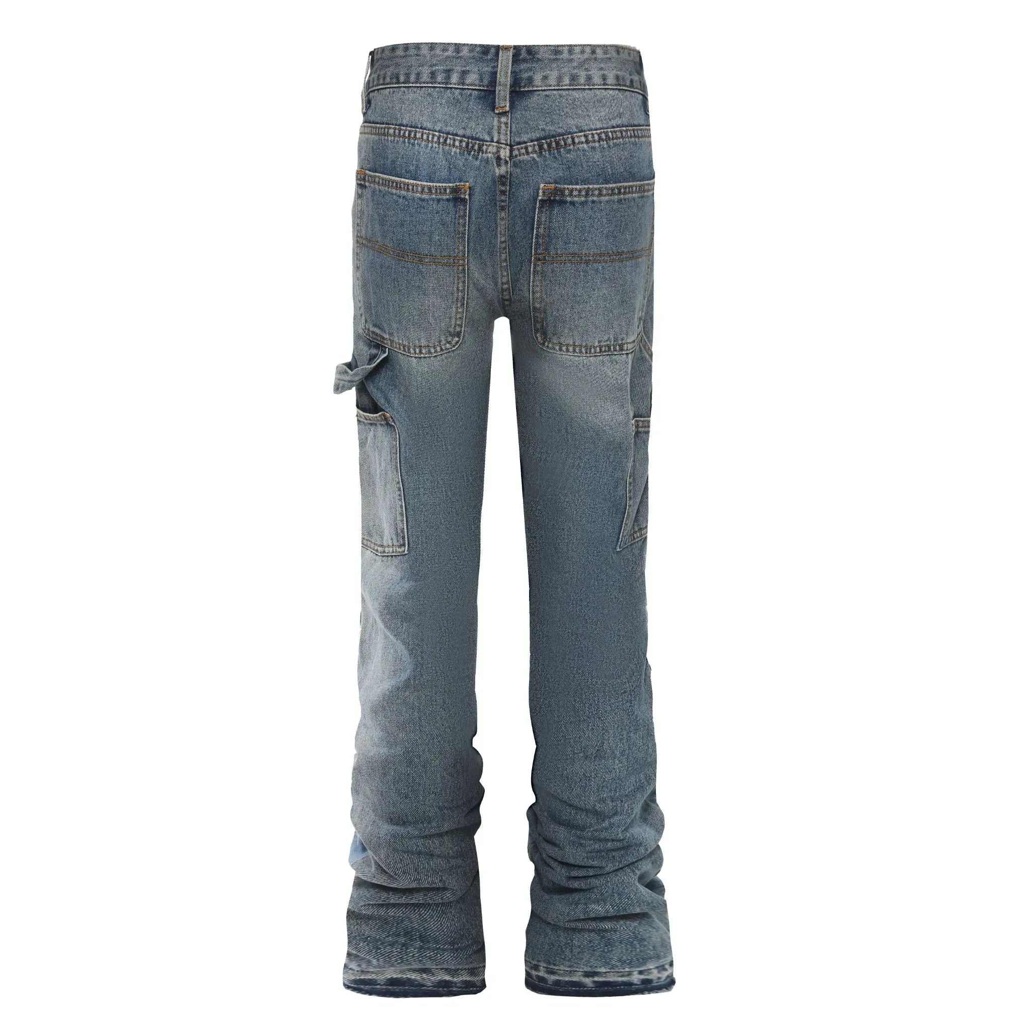 Flare Denim - Patch-work Indigo - fashionupstore1