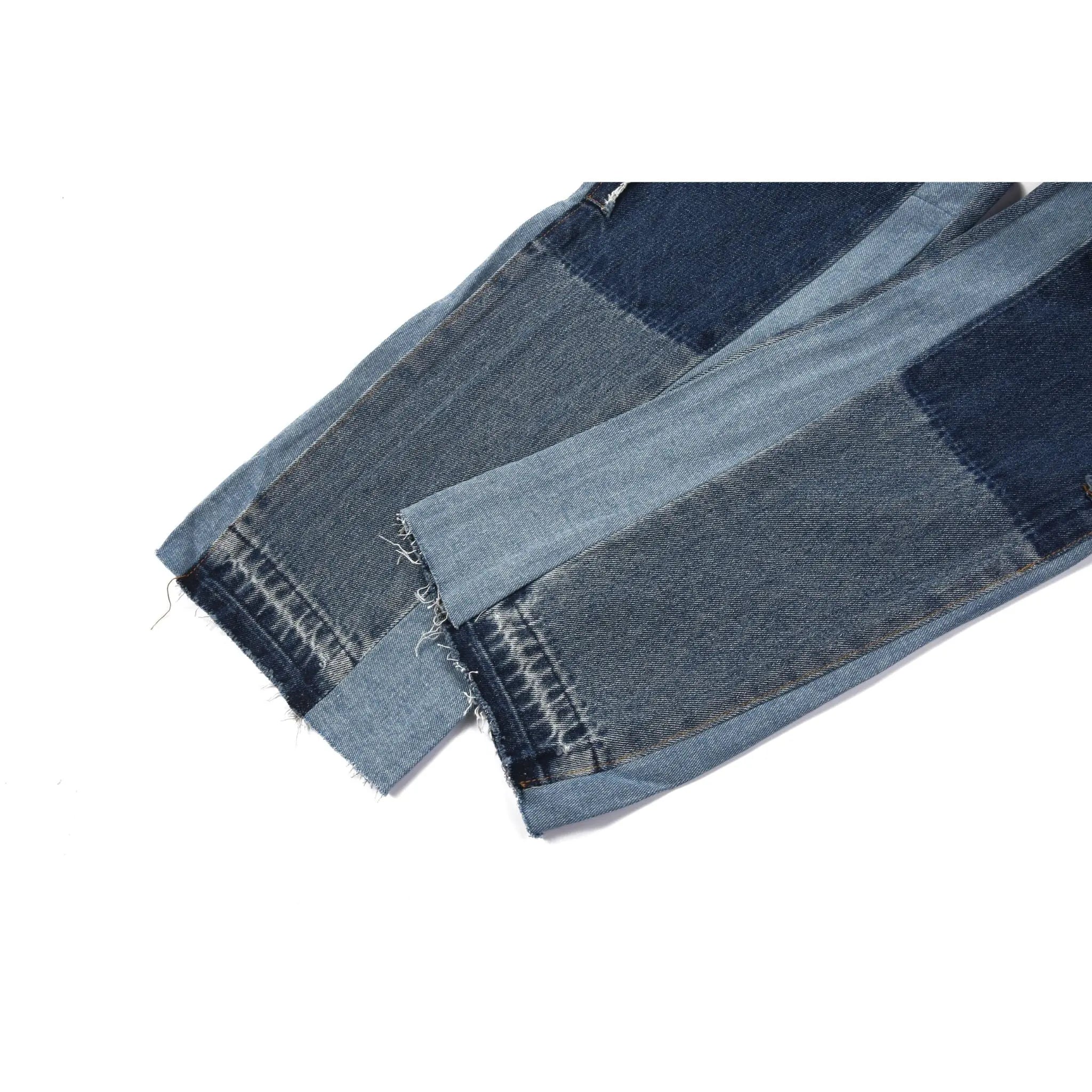 Flare Denim - Patch-work Indigo - fashionupstore1