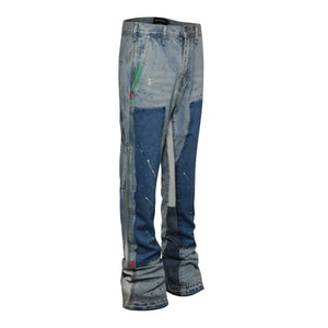 Flare Denim - Patch-work Light - fashionupstore1