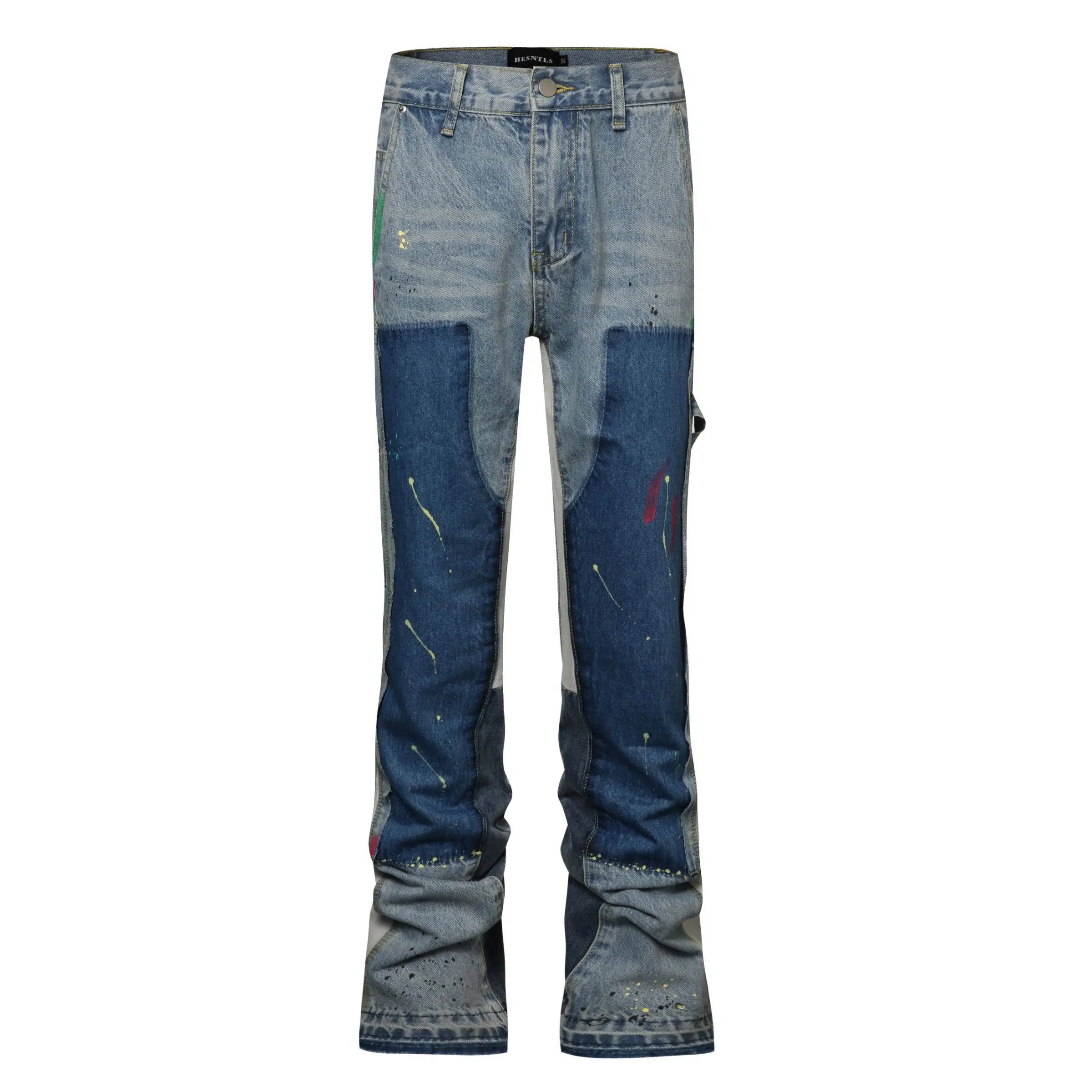 Flare Denim - Patch-work Light - fashionupstore1