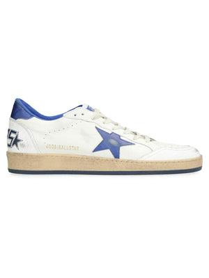 WHITE/METALLIC BLUE BALLSTAR SNEAKERS - fashionupstore1