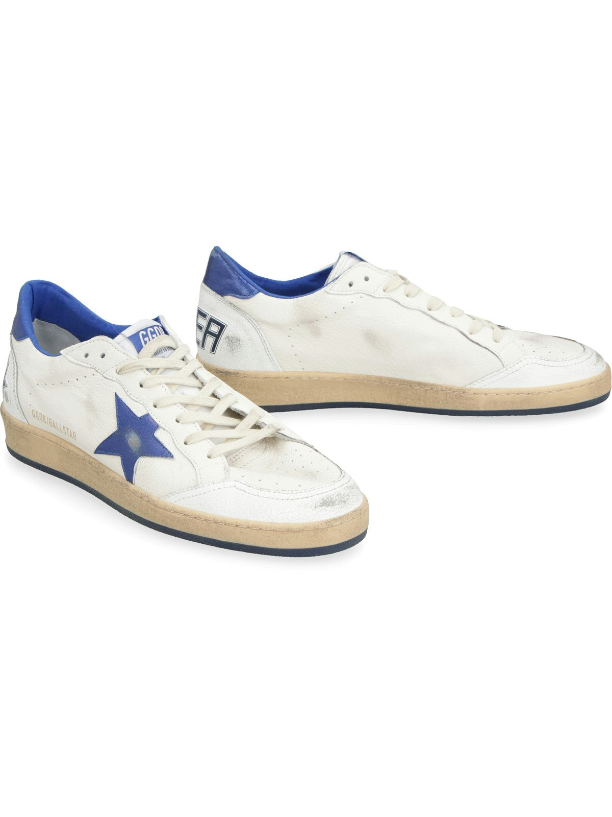 WHITE/METALLIC BLUE BALLSTAR SNEAKERS - fashionupstore1