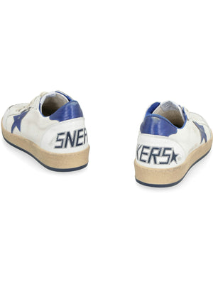 WHITE/METALLIC BLUE BALLSTAR SNEAKERS - fashionupstore1