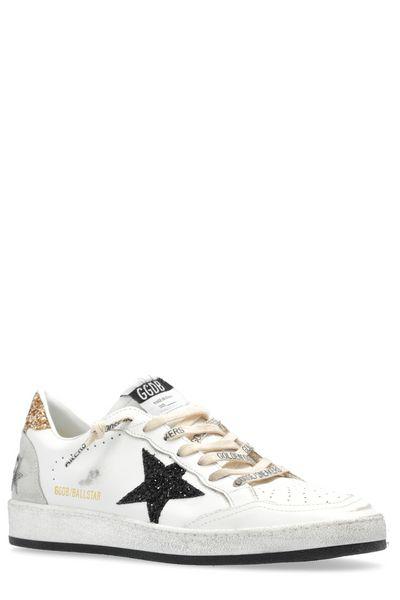 SNEAKERS BALL STAR WITHE/ BLACK WITH GLITTER - fashionupstore1