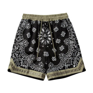 Paisley Shorts - Black/Green - fashionupstore1