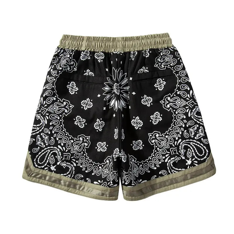 Paisley Shorts - Black/Green - fashionupstore1