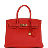 Pre-owned Hermes Birkin 30 Rouge de Coeur Togo Gold Hardware - fashionupstore1