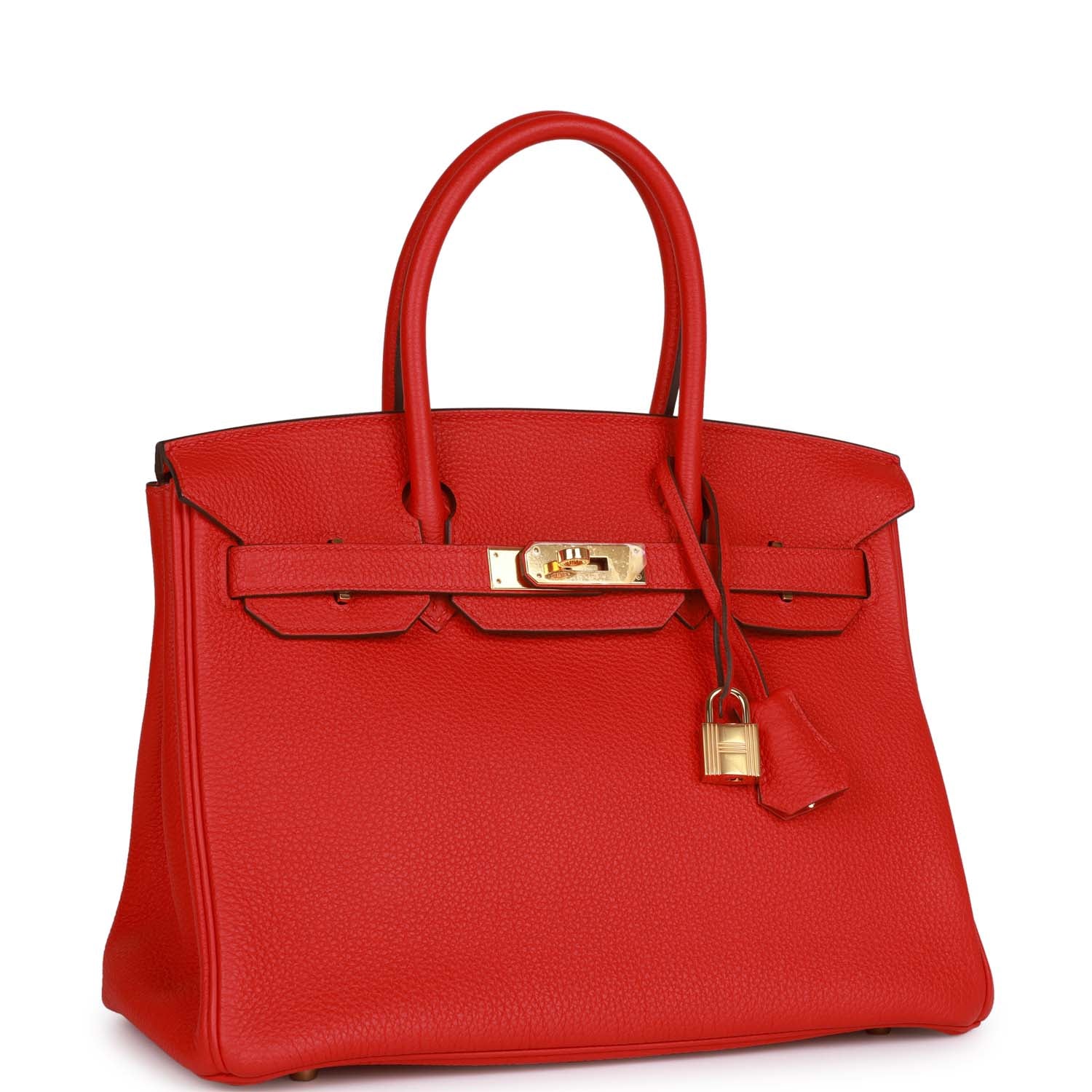 Pre-owned Hermes Birkin 30 Rouge de Coeur Togo Gold Hardware - fashionupstore1