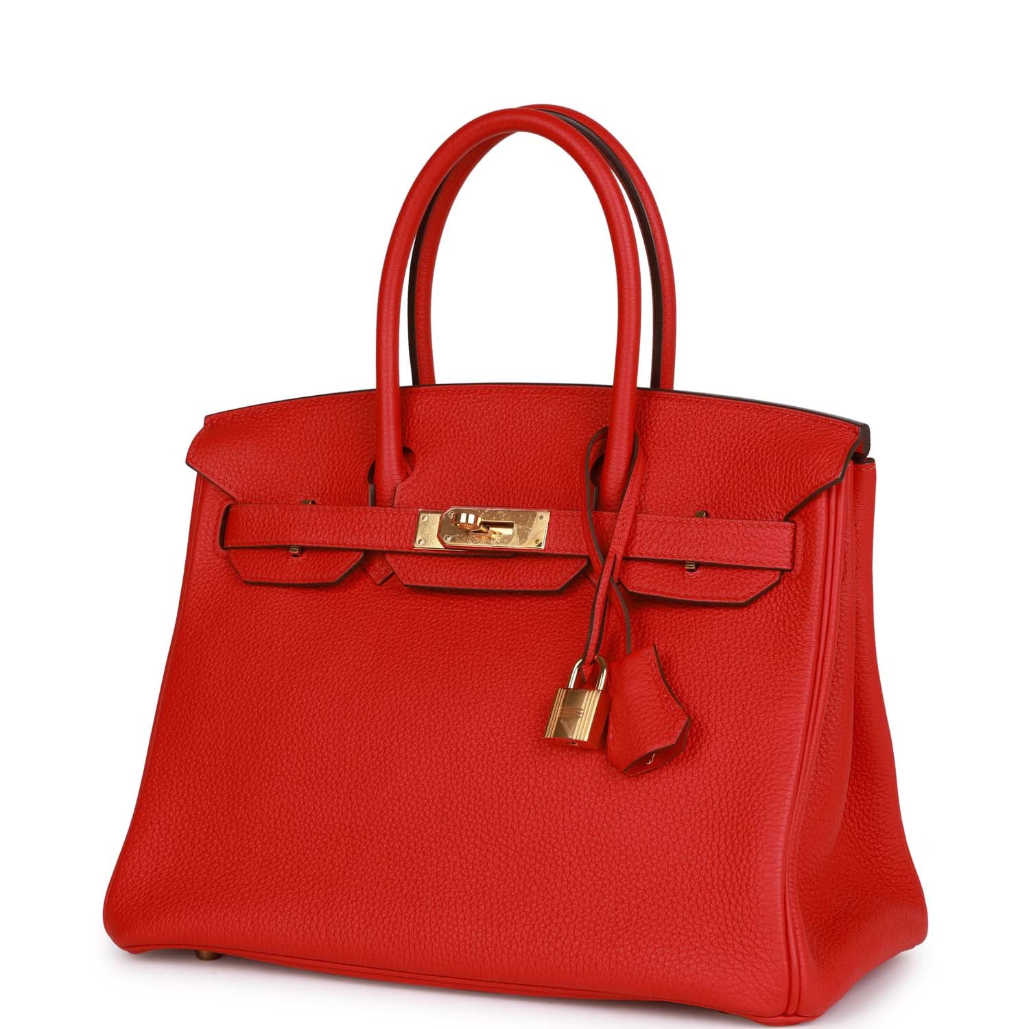 Pre-owned Hermes Birkin 30 Rouge de Coeur Togo Gold Hardware - fashionupstore1