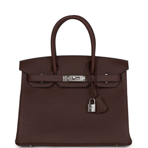 Hermes Birkin 30 Rouge Sellier Togo Palladium Hardware - fashionupstore1