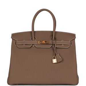 Hermes Birkin 35 Etoupe Togo Gold Hardware - fashionupstore1