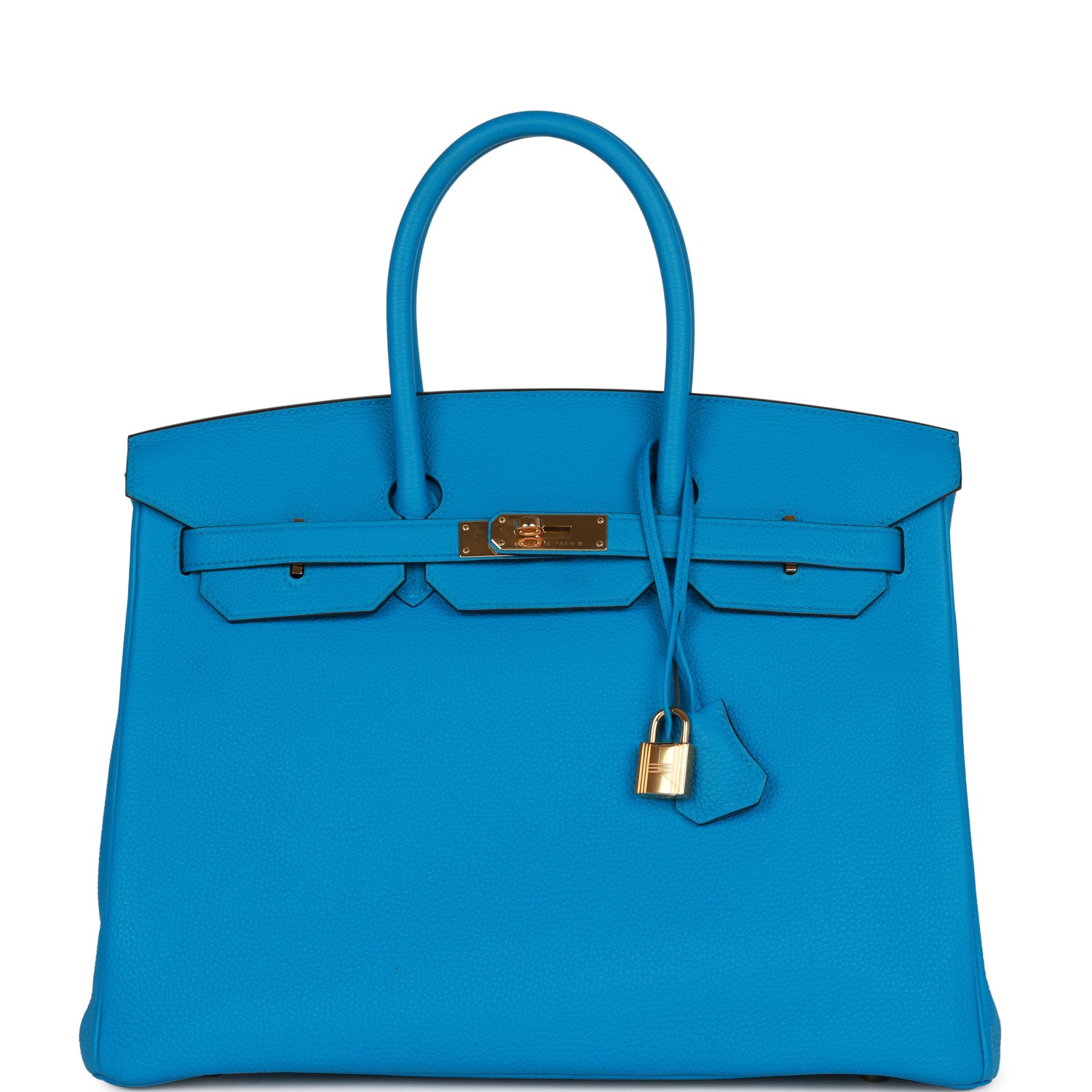 Pre-owned Hermes Birkin 35 Bleu Zanzibar Togo Gold Hardware - fashionupstore1