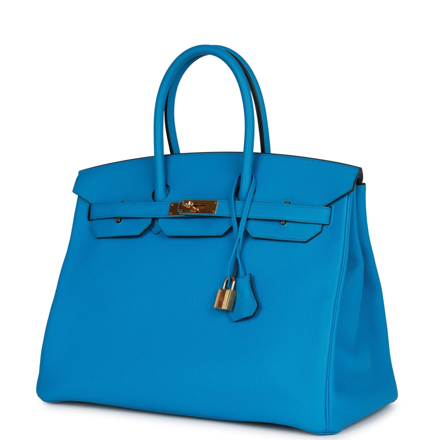 Pre-owned Hermes Birkin 35 Bleu Zanzibar Togo Gold Hardware - fashionupstore1