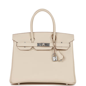 Hermes Birkin 30 Craie Epsom Palladium Hardware - fashionupstore1