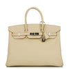 Pre-owned Hermes Birkin 35 Parchemin Epsom Palladium Hardware - fashionupstore1