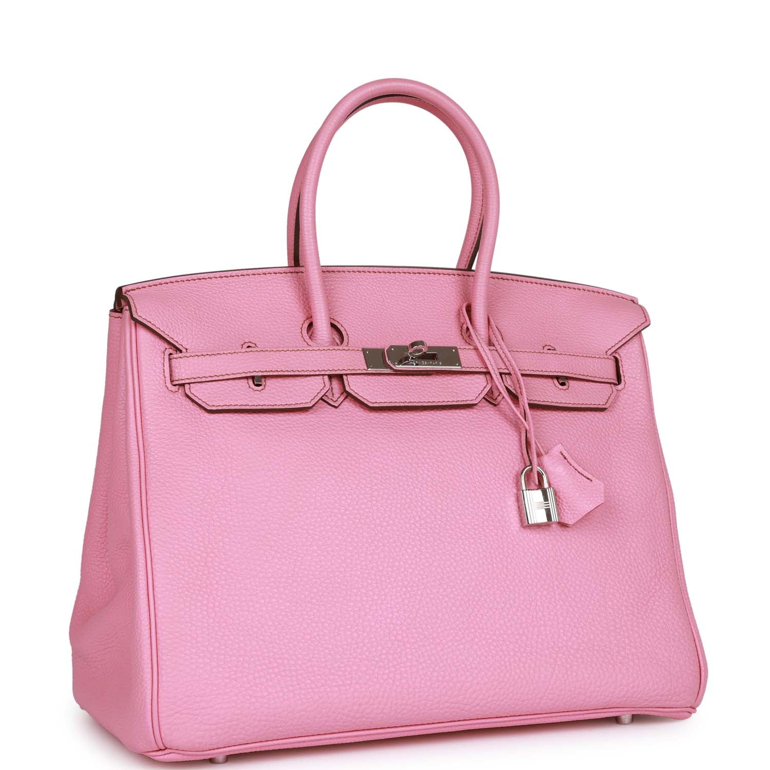 Pre-owned Hermes Birkin 35 Bubblegum Togo Palladium Hardware - fashionupstore1